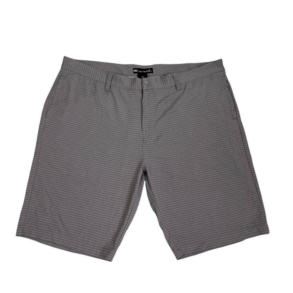 Travis Mathew Dri-Fit Grey Striped Hybrid Athletic Golf Shorts Size 42
